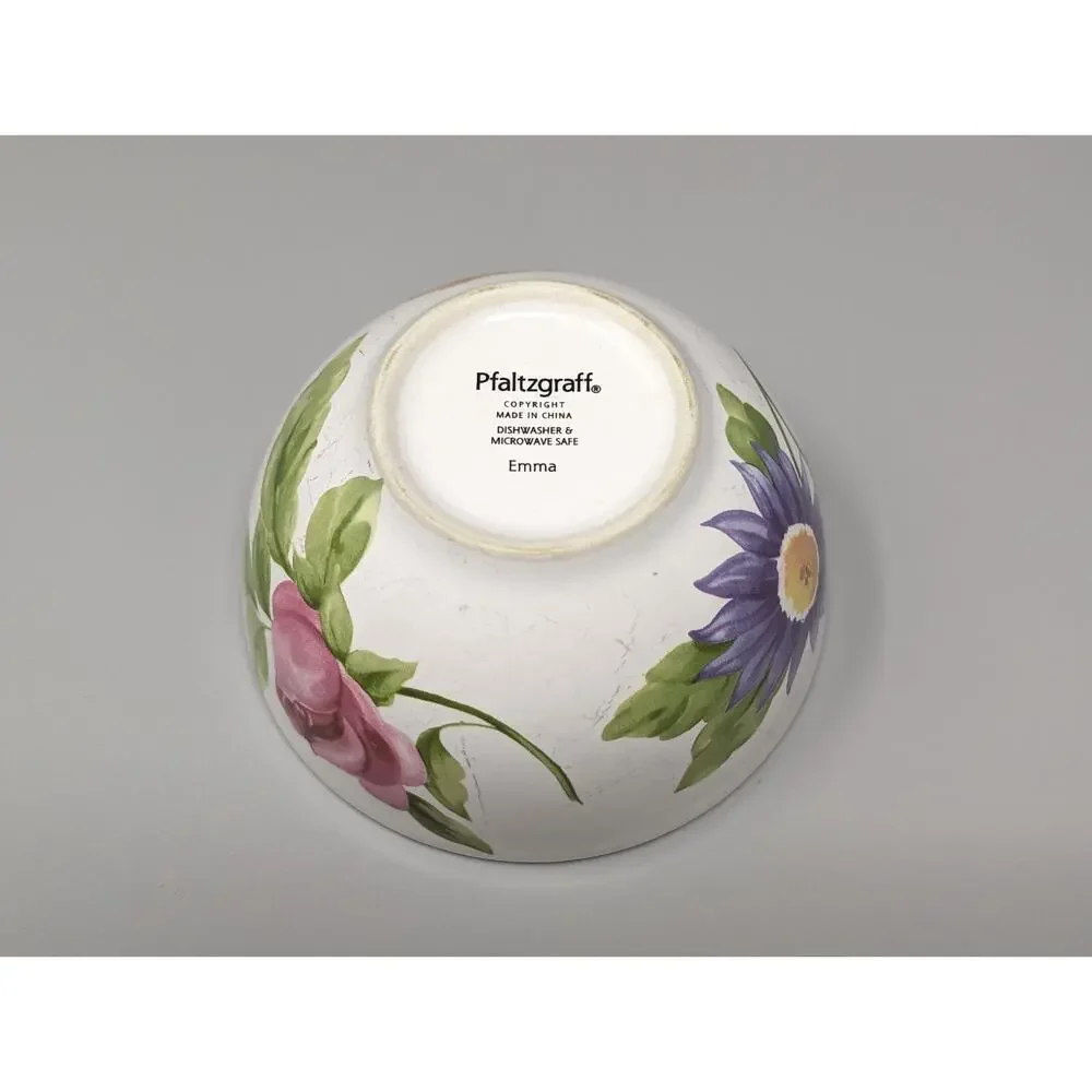 Pfaltzgraff Emma Fruit Dessert Snack White Floral Small Bowls 4.5
